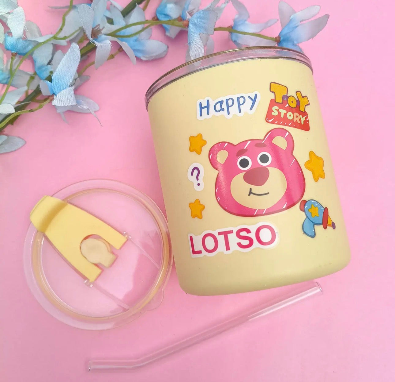 Toy Story Glass Tumbler with Lid & Glass Straw