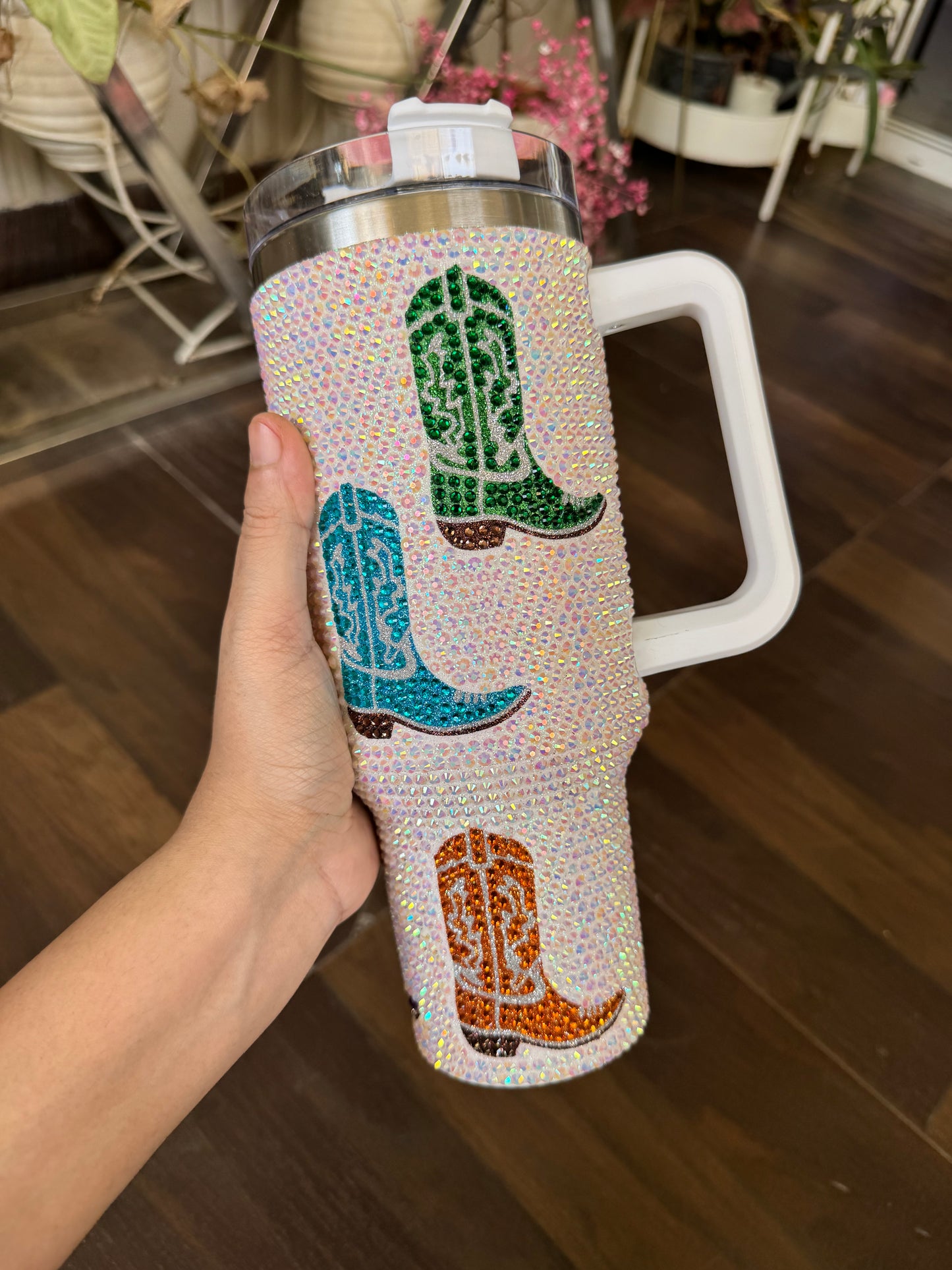Aesthetic Rhinestones Studded Tumbler