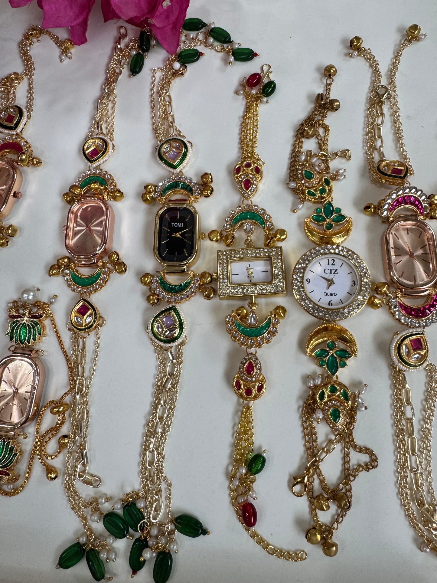 Trending Viral Kundan Ghungroo Kashmiri Watch/Bracelet