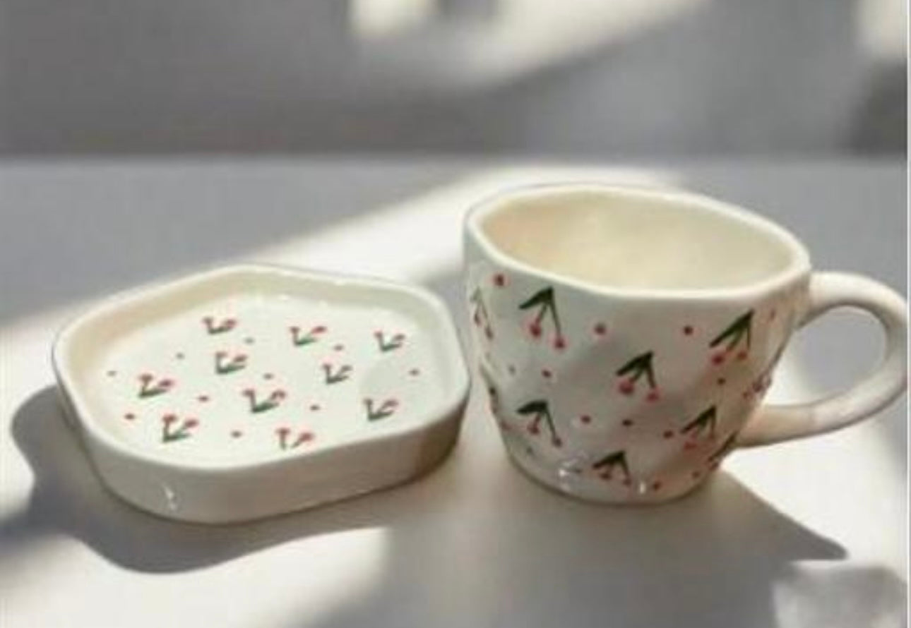 Adorable Cherry Blossom Cup & Saucer Set