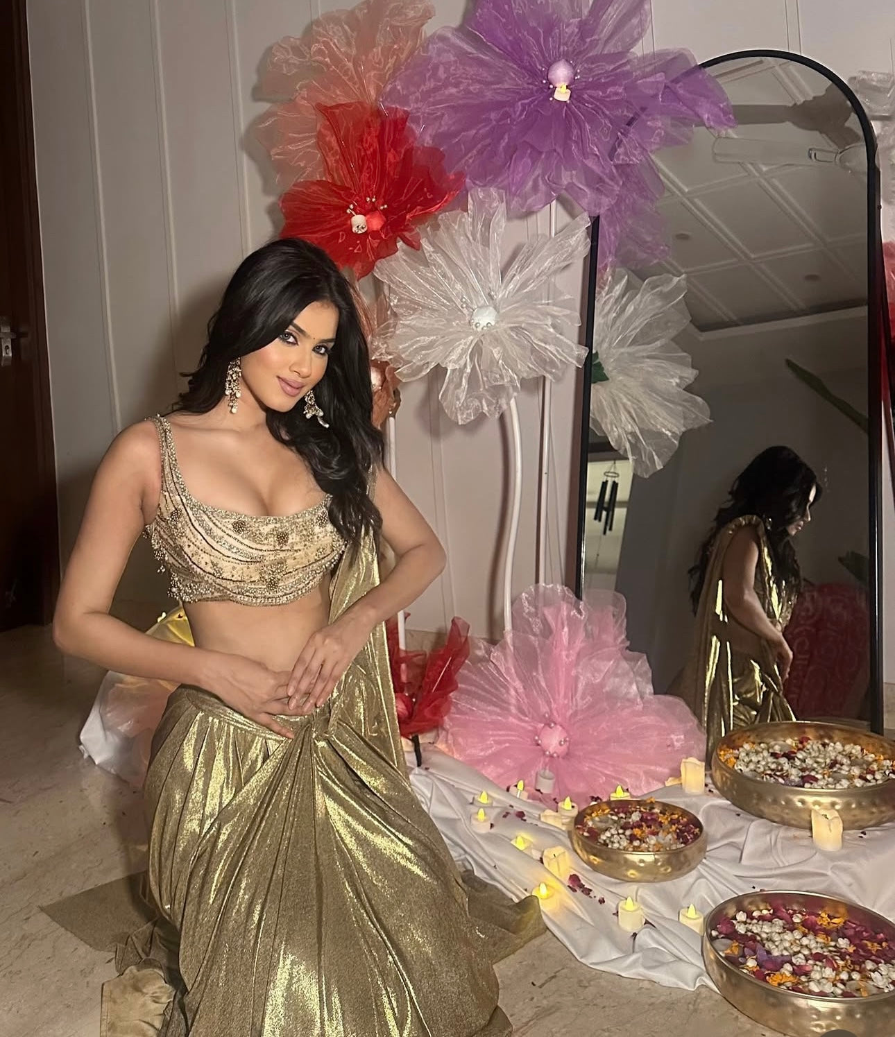 Organza Fabric Flowers (without Stand)