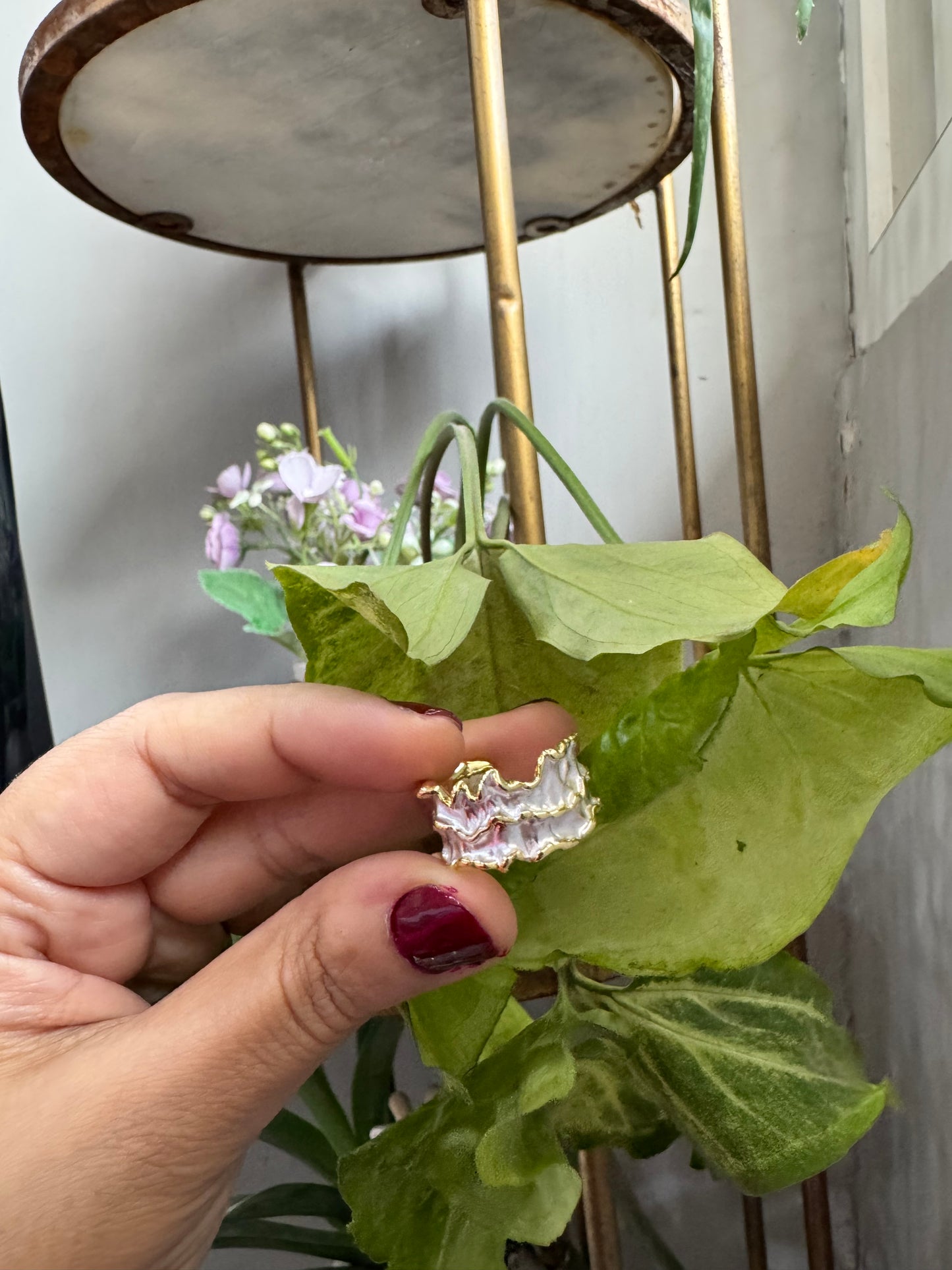 Irregular Silver & Gold Statement Adjustable Ring