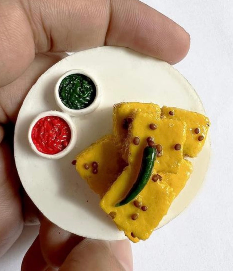 Dhokla Miniature Fridge Magnet