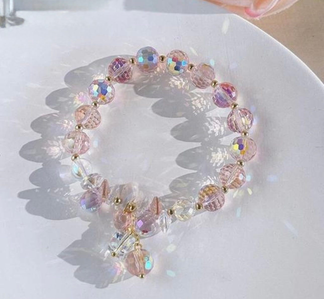 Handmade Pink Beads Bracelet