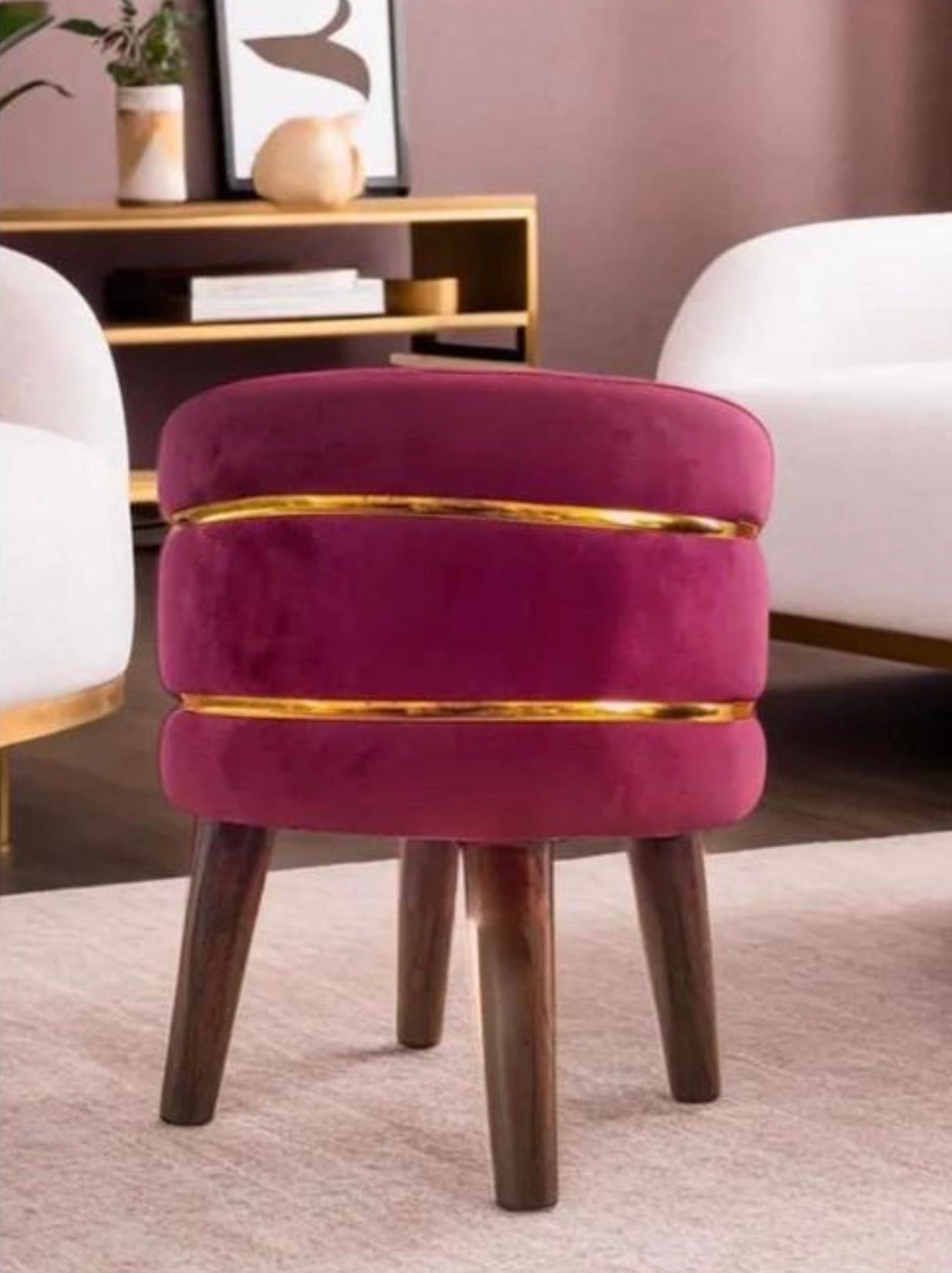 Deluxe Velvet Ottoman Pouffee