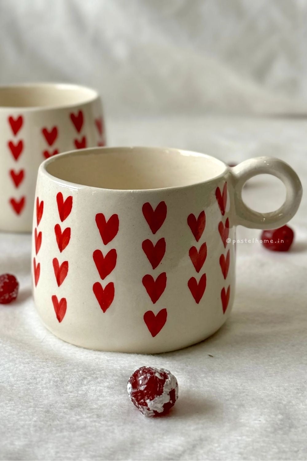 Cute Heart Print Mugs - Set of 2