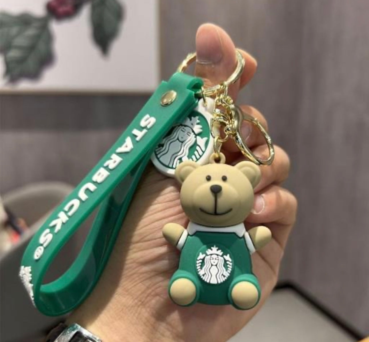 Premium Starbucks 3D Teddy Keychain