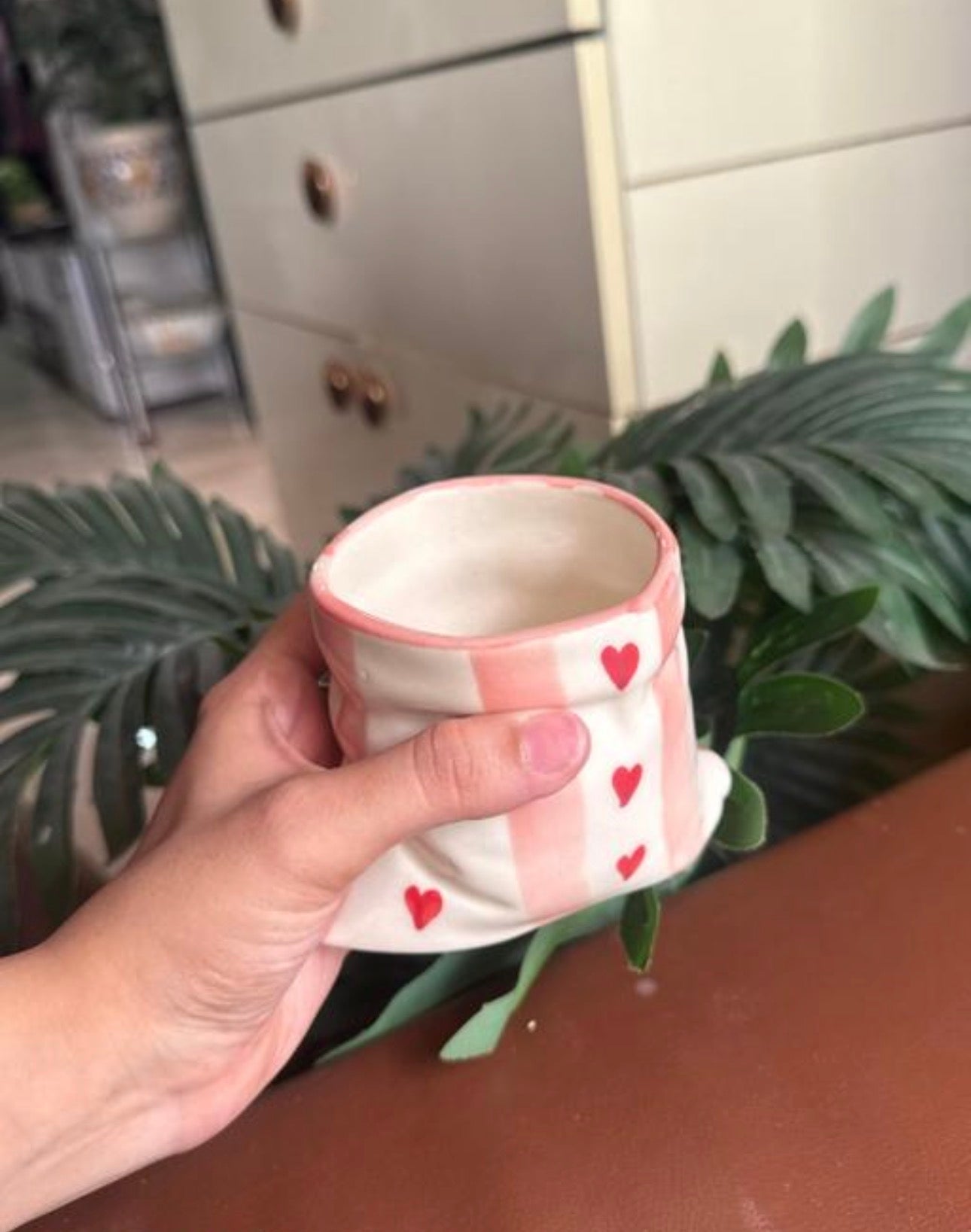 Cute Heart Print Couch Mug / Sack shape Mug