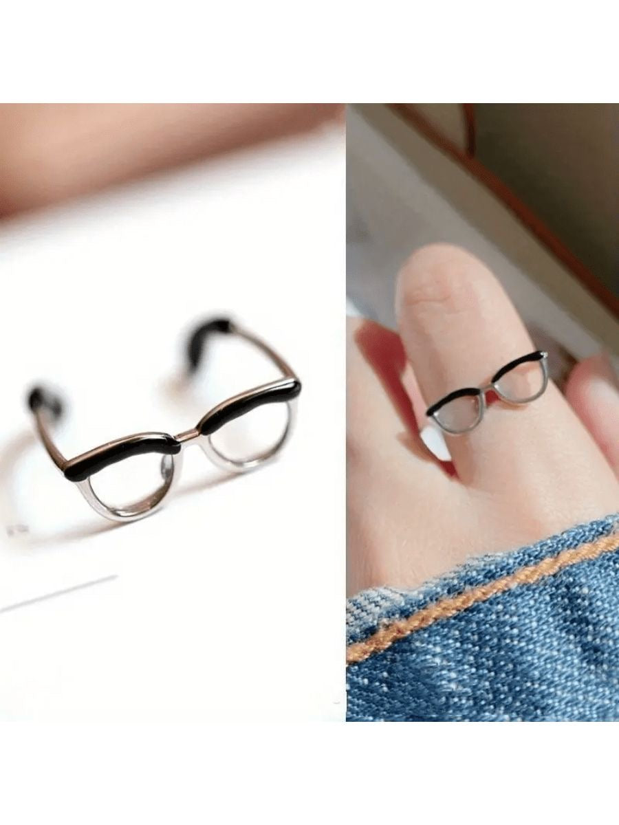 Cute Glasses Ring | Miniature Glasses Shape Ring Adjustable