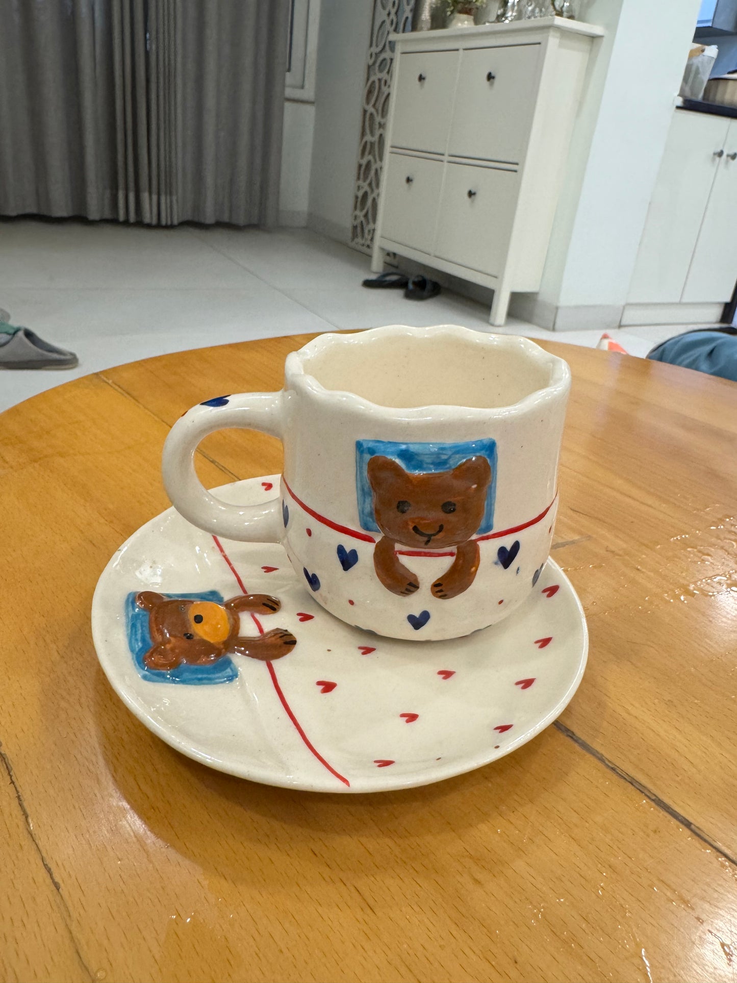 Cute Sleeping Teddy Mug & Saucer Set