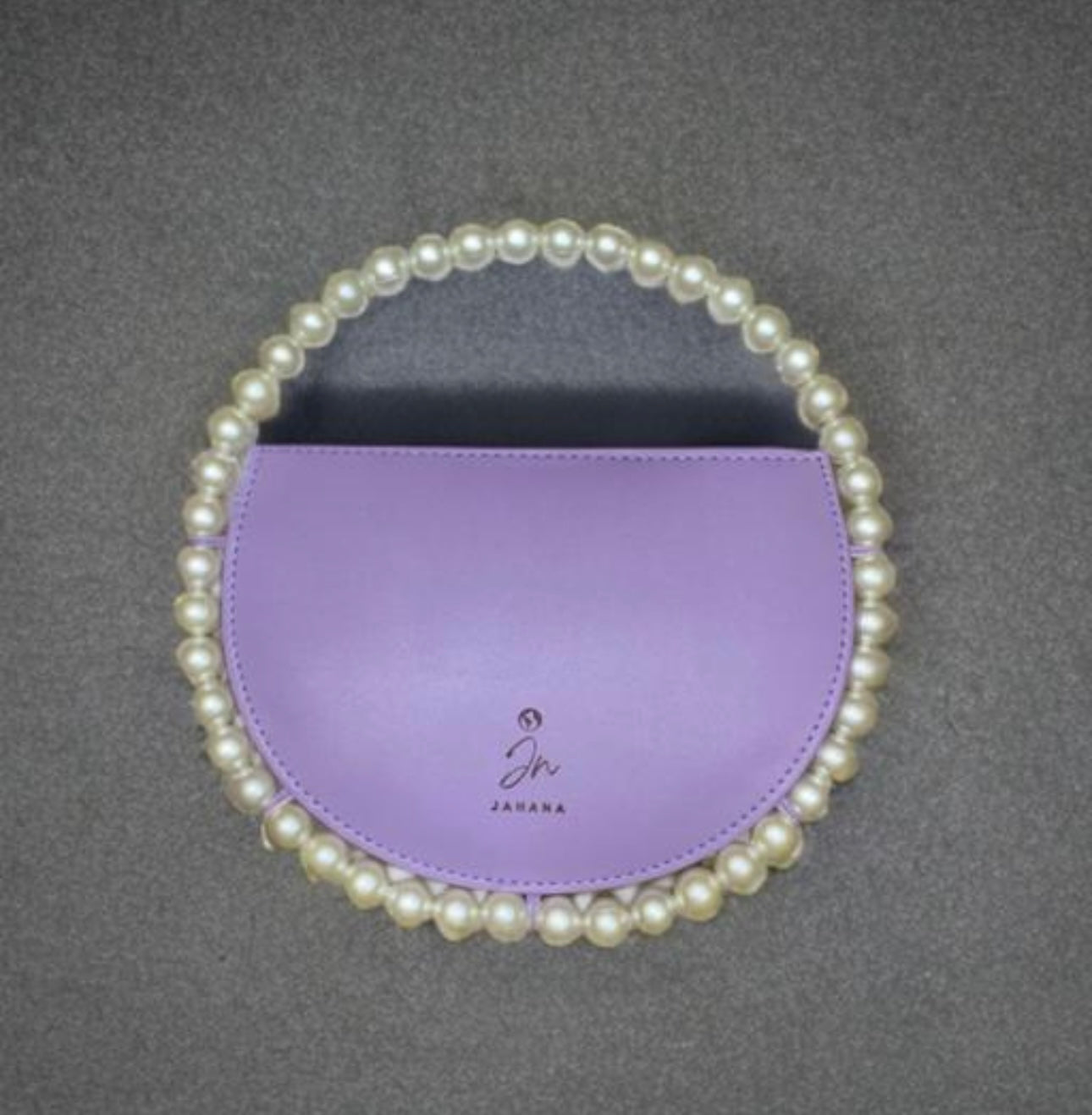 Elegant Halo Handbag with Pearls Detailing