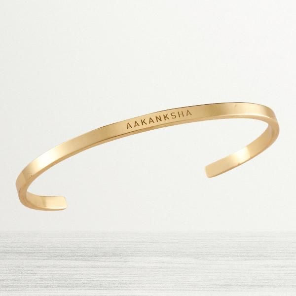 18K Gold Plated Personalised Minimal Name Bracelet