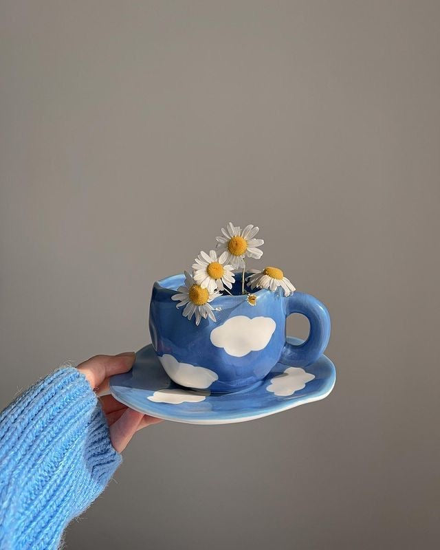 Pinterest Cloud Mug & Saucer Set