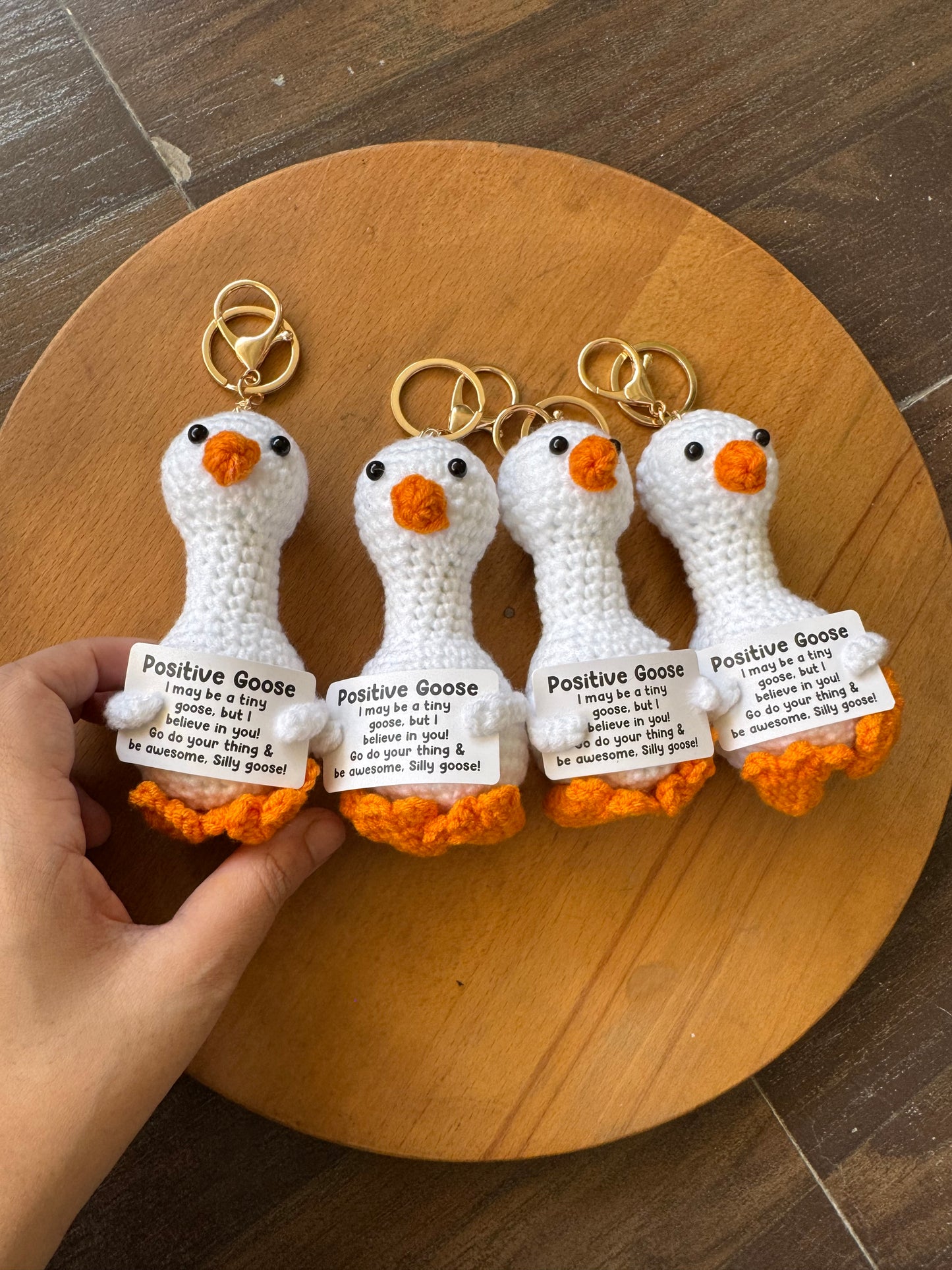 Adorable Smiling Crochet Keychains with Message