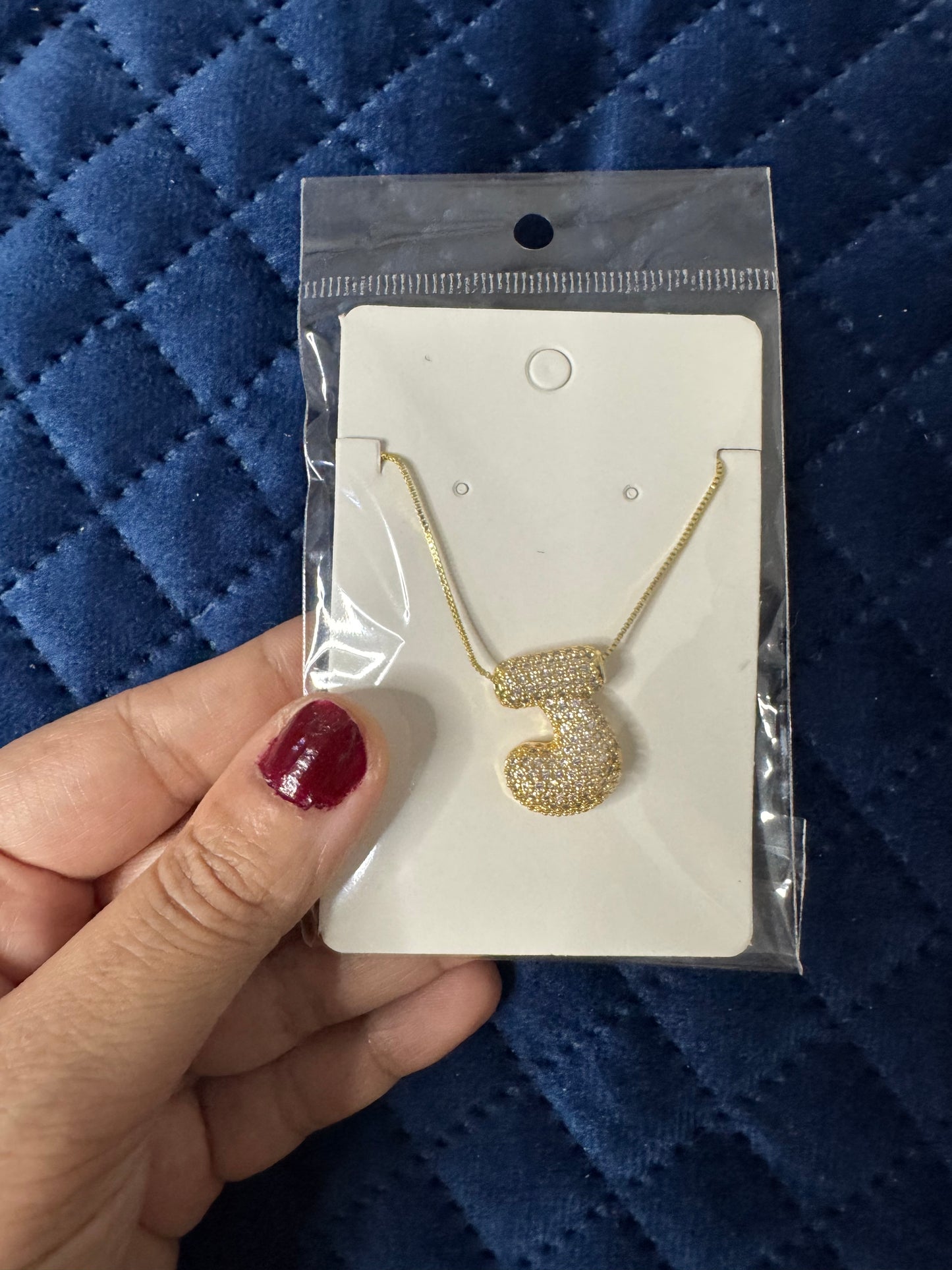 Zircon Chunky A-Z Letter Pendant