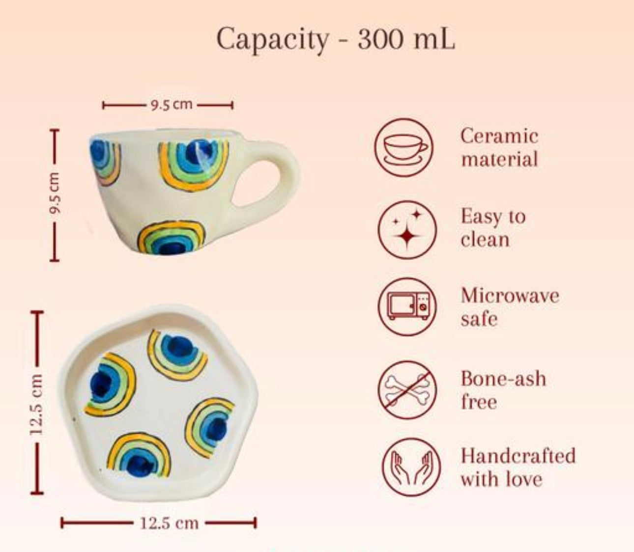 Abstract Print Mug & Saucer Set