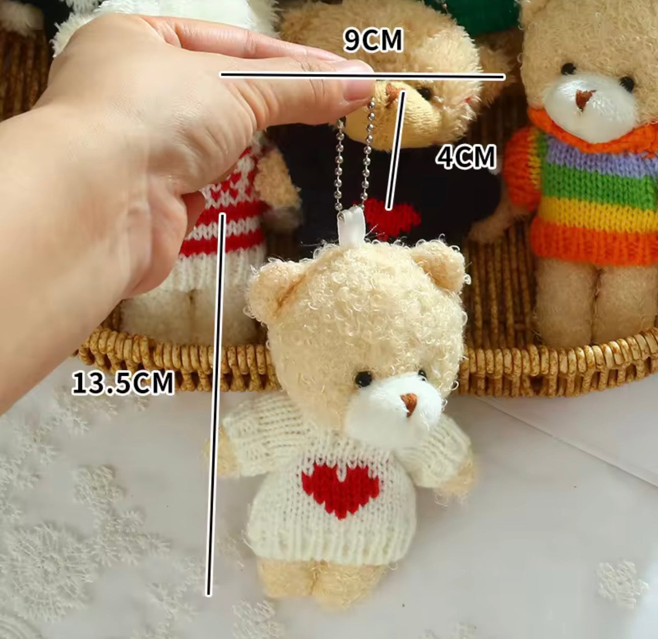 Premium Exclusive Cute Teddybear Keychain with Sweater Outfit / Teddybear Bag Charm