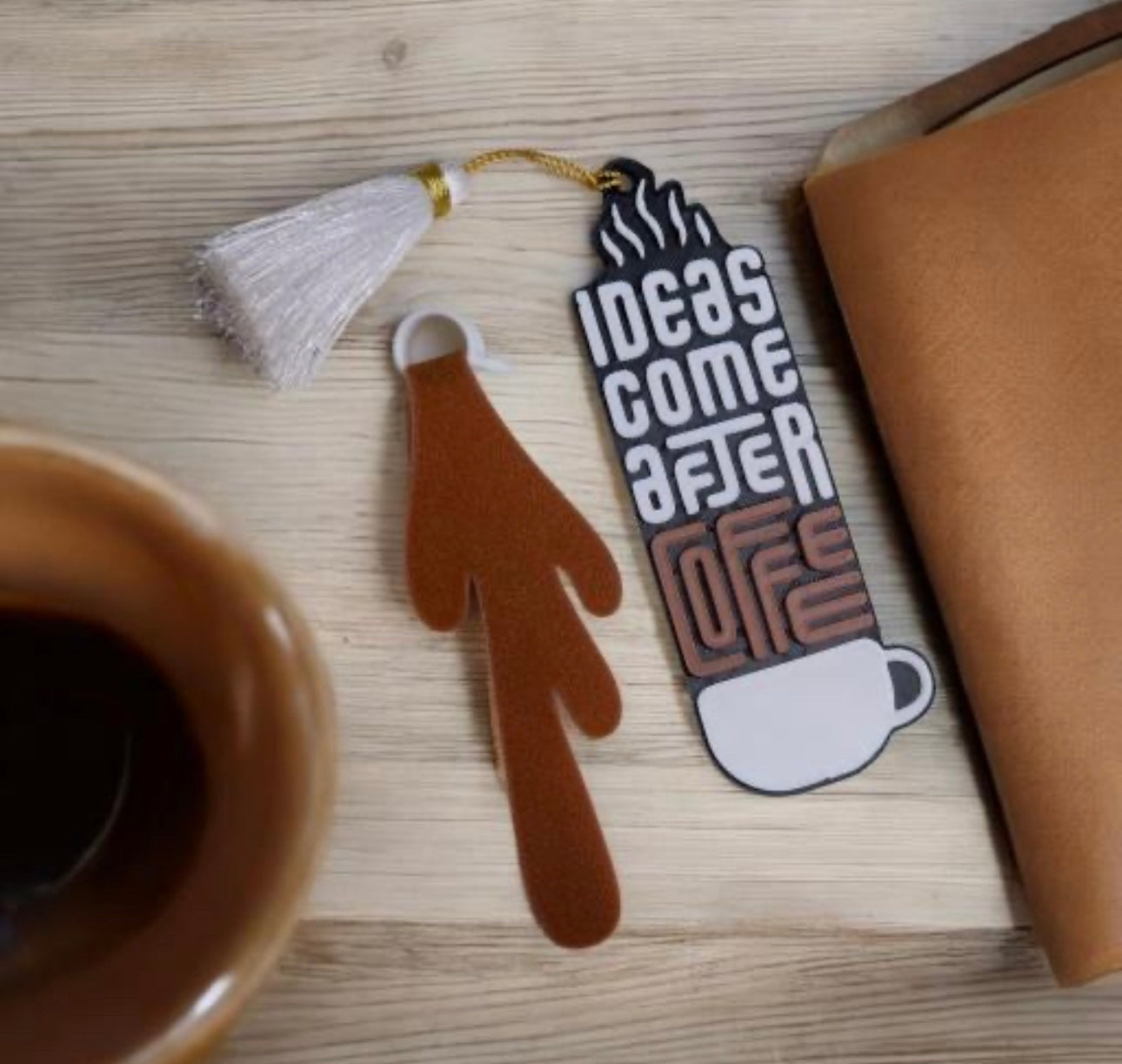 Spilled Coffee Mug & Coffee Quote Bookmarks - Set of 2