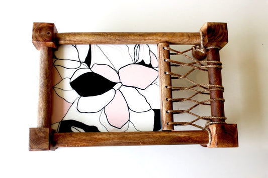 Wooden Khatiya/Cot Platter cum Serving Tray
