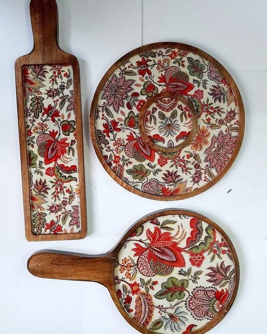 Exclusive Handmade Wooden Platters Gift Set of 4