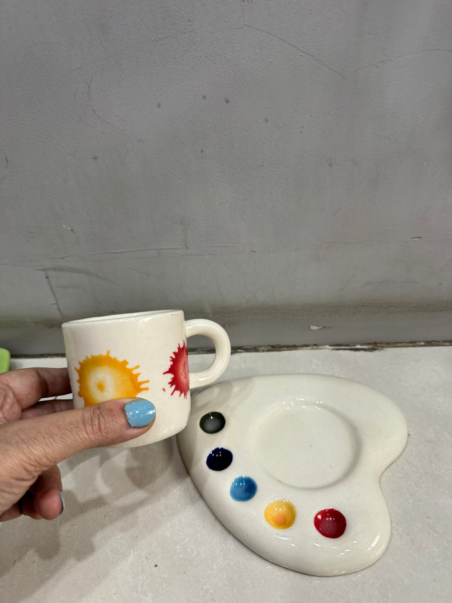 Watercolour Pattern Palette Cup & Saucer Set