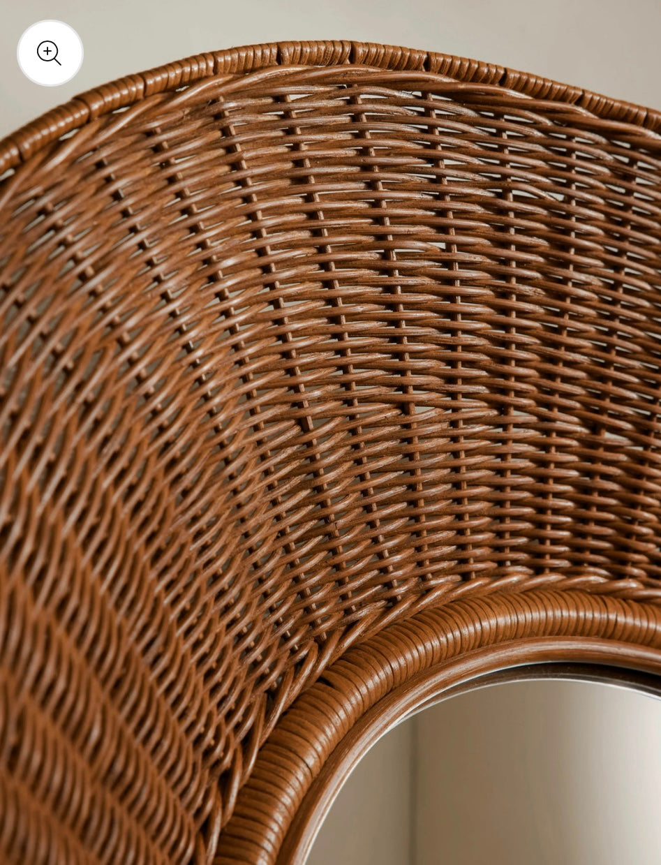 Boho Rattan Mirror Round