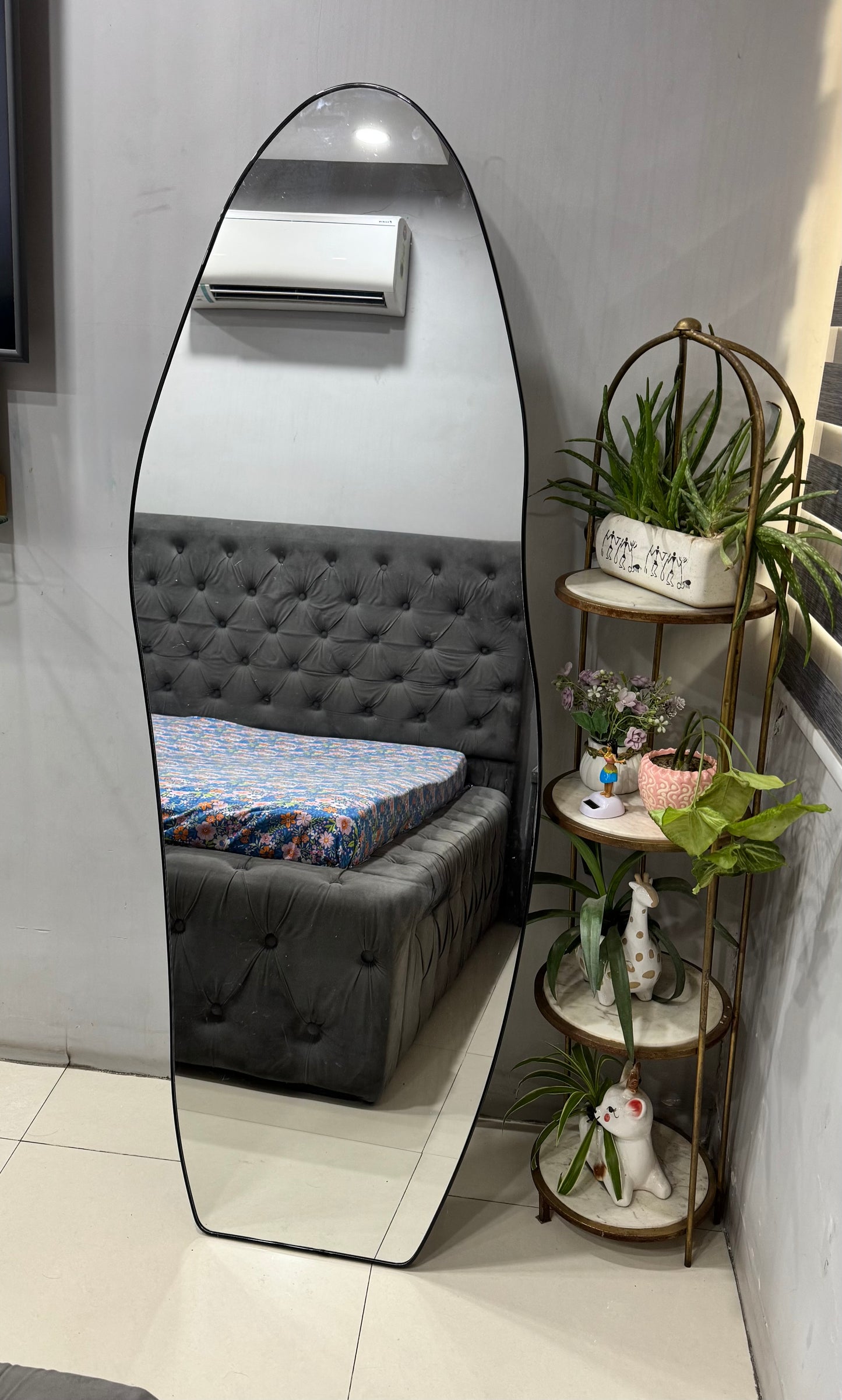 Irregular Blob Mirror with Sleek Frame - Only deliverable in Delhi/NCR