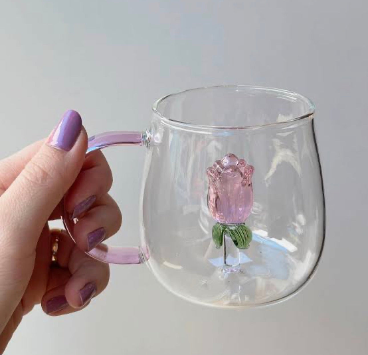 Aesthetic 3D Crystal Rose Inside Mug