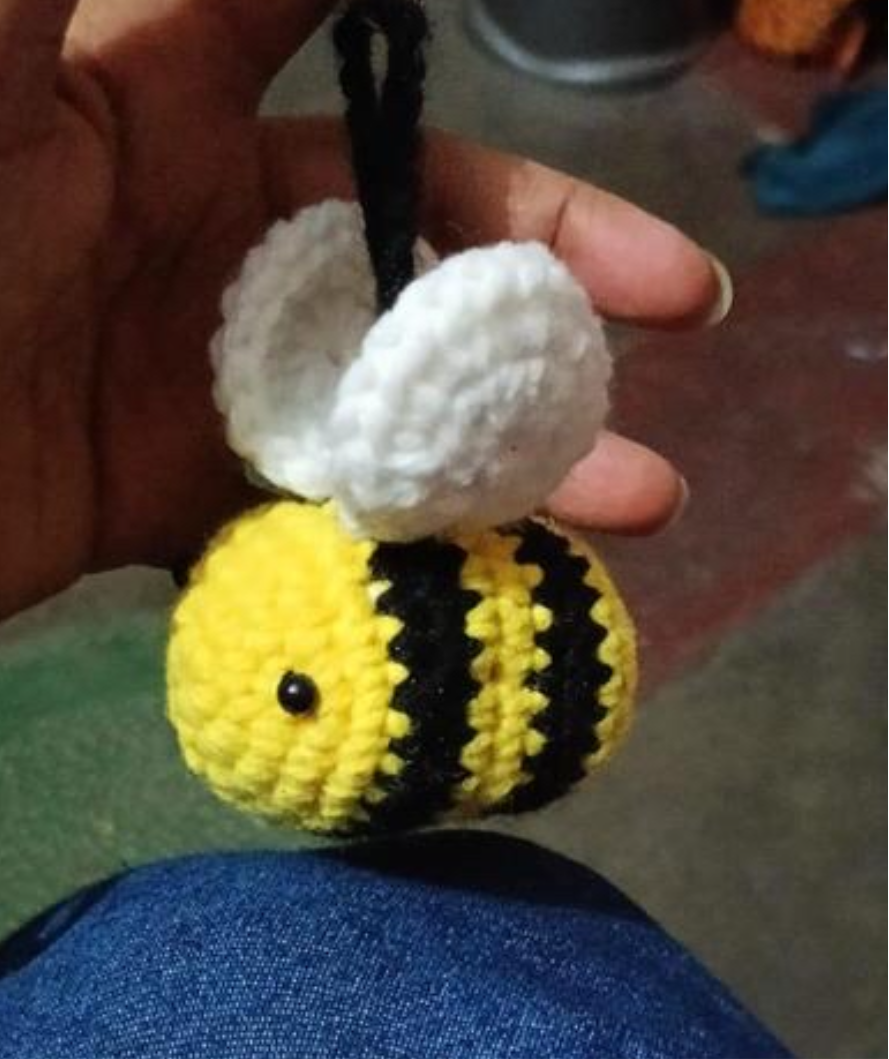 Adorable Crochet Bee Keychain