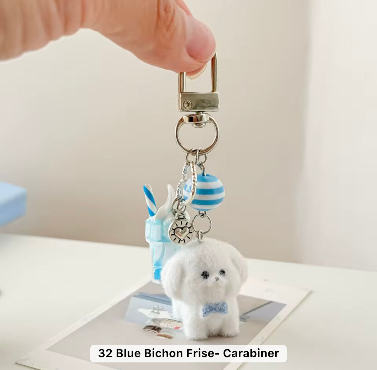 Adorable Soft Cute Plushy Dog Keychain / Stuffed Animal Keychain