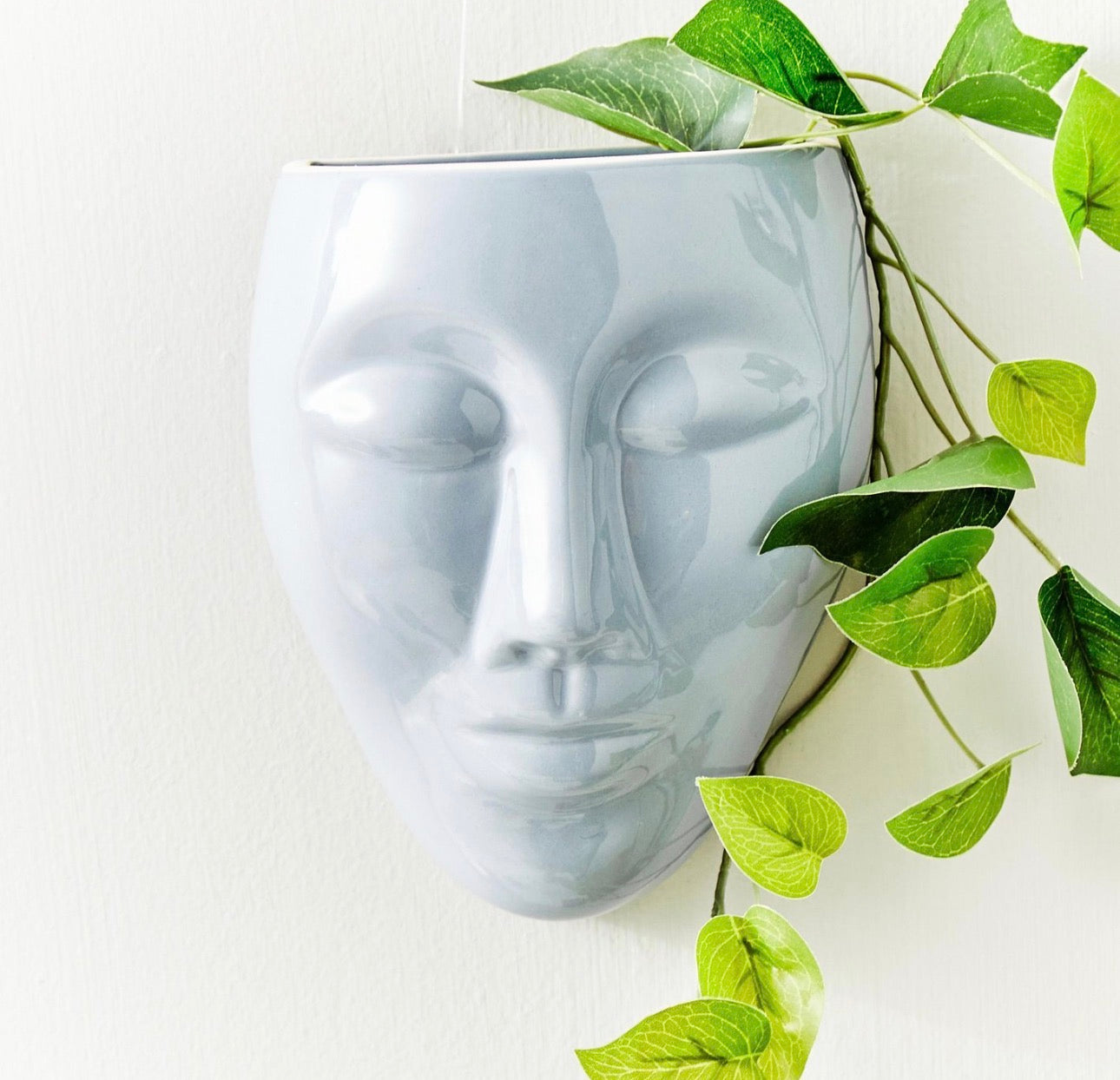 Ceramic Face Shape Sculpture Planter