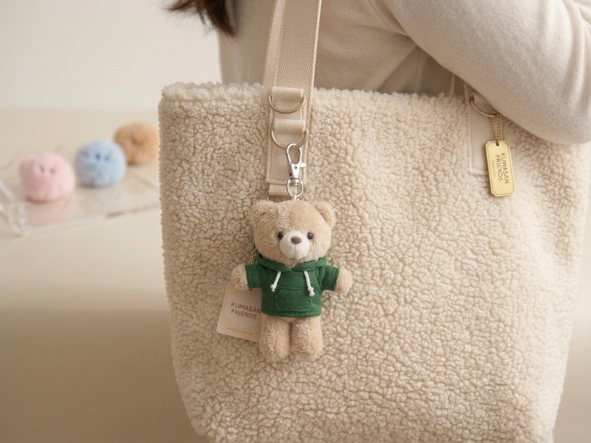 Adorable Teddy with Hoodie Plushy Keychain/Bag Charm (Random Color)
