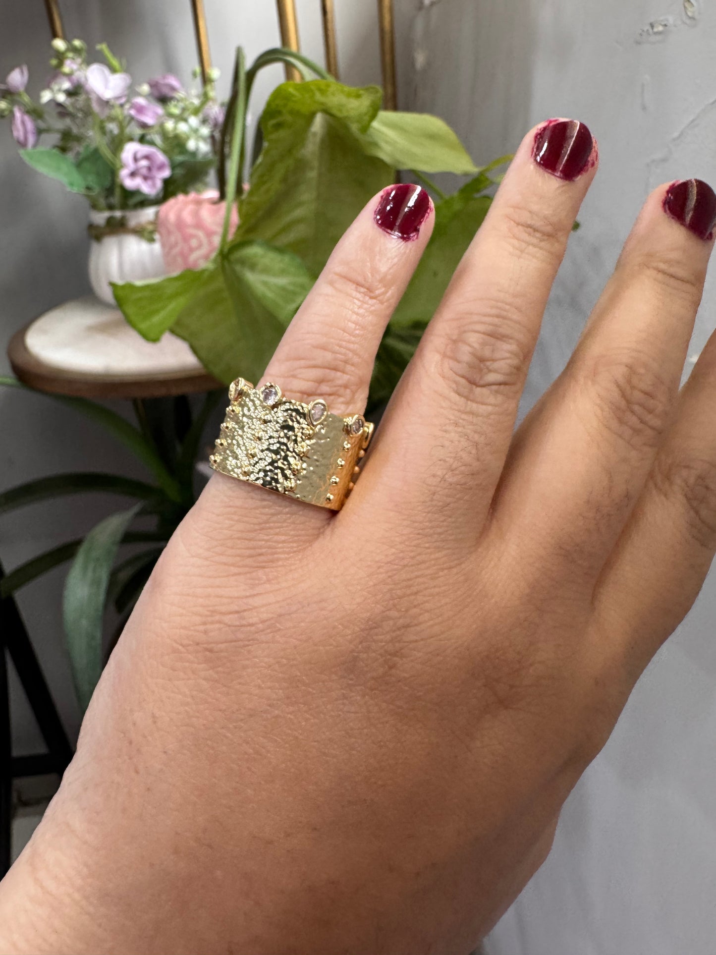 Statement Gold Plated Band Ring