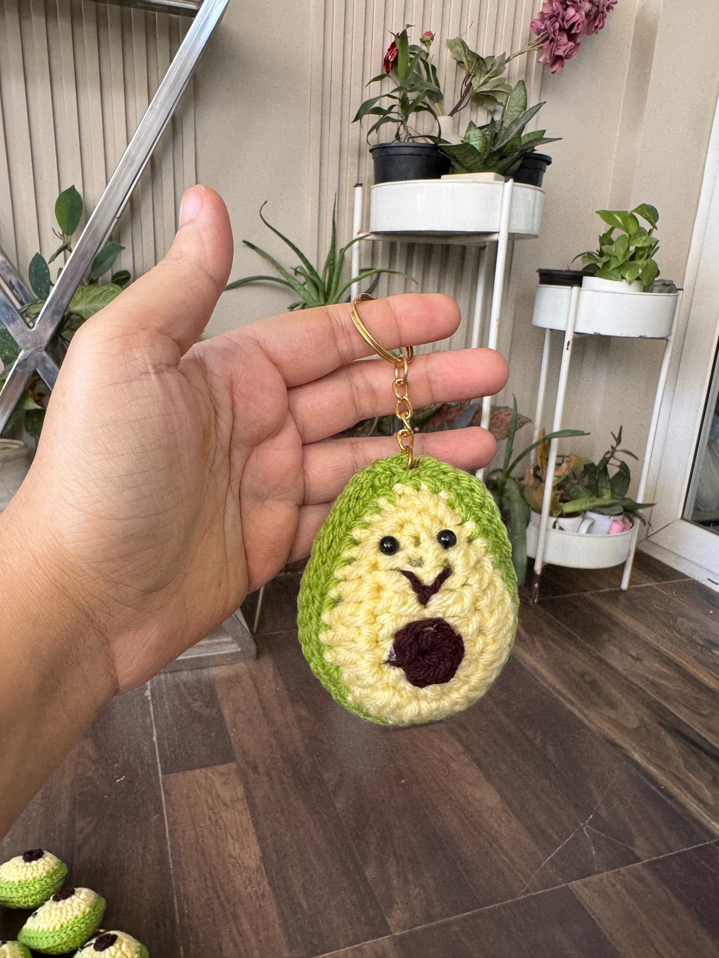Cute Avocado Crochet Keychain