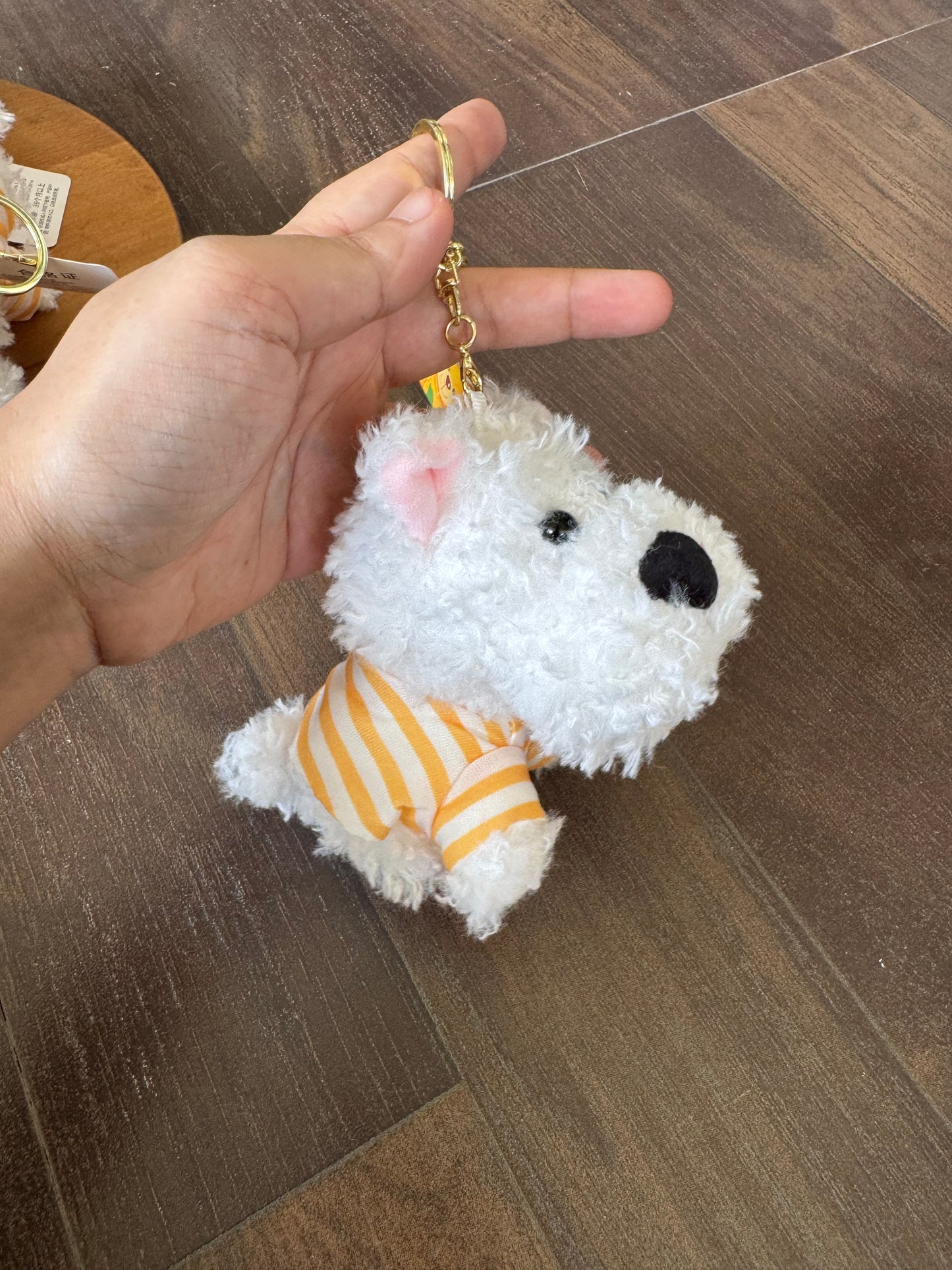 Cute White Scottish Terrier Dog Keychain/Bag Charm