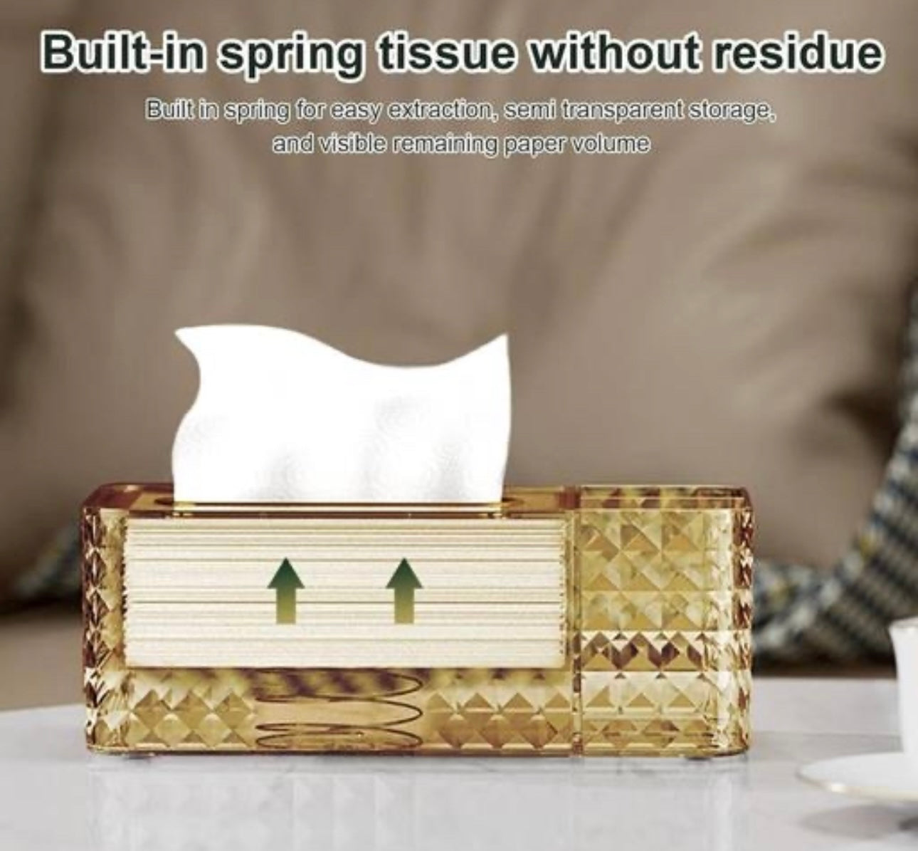 Luxury Multifunctional Acrylic Tissue Box with Compartments