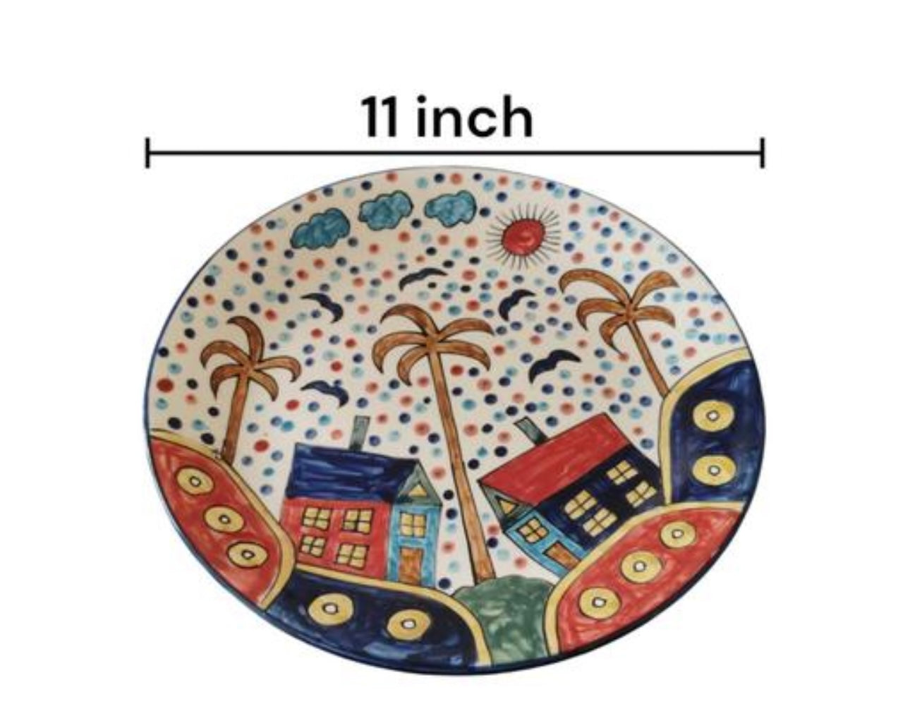 'The Hut' Ceramic Dinner Plates Set of 2