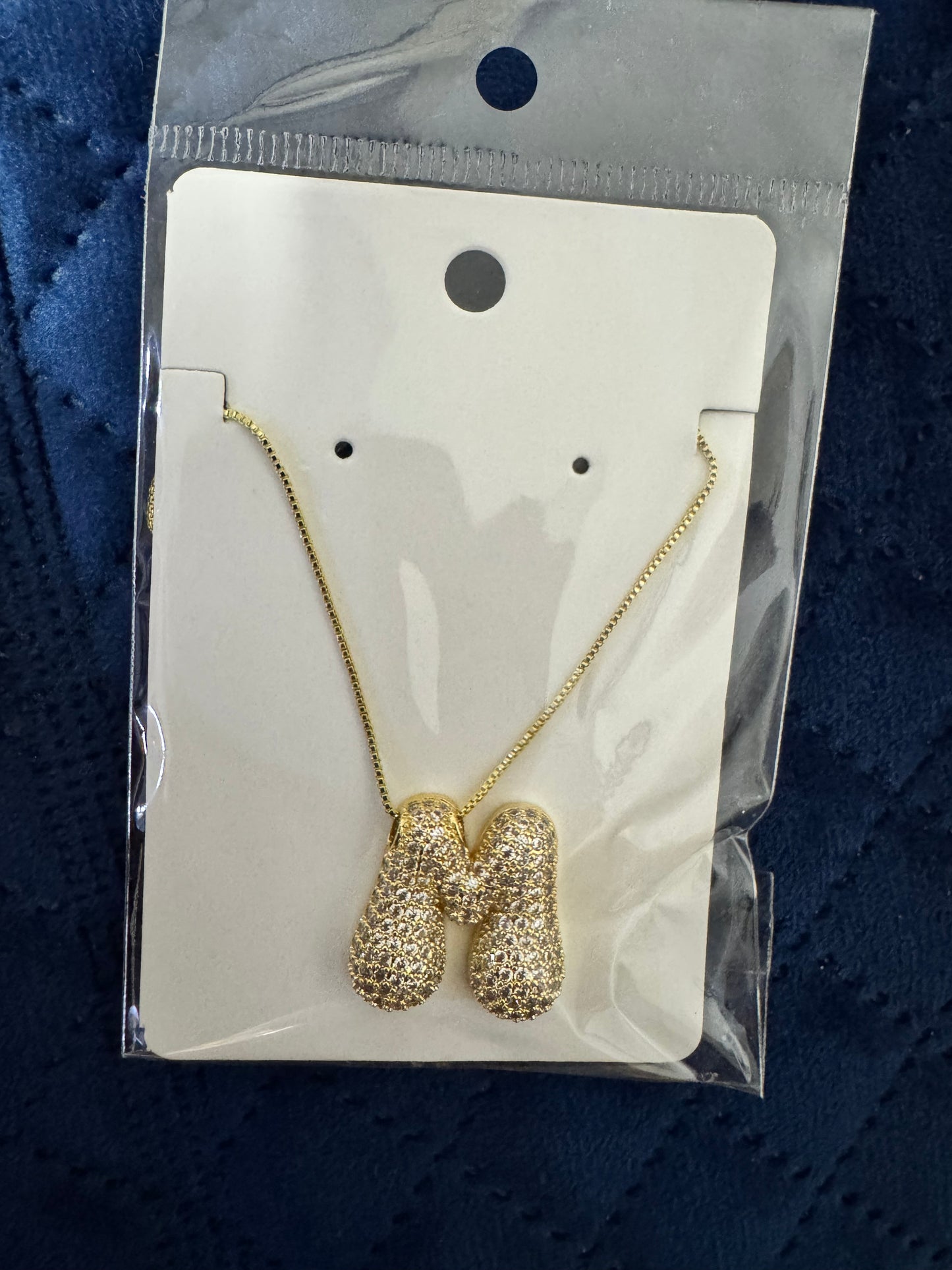 Zircon Chunky A-Z Letter Pendant