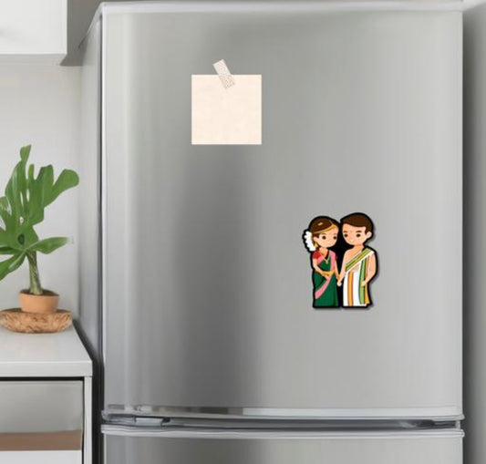 South Indian Couple Miniature Fridge Magnet