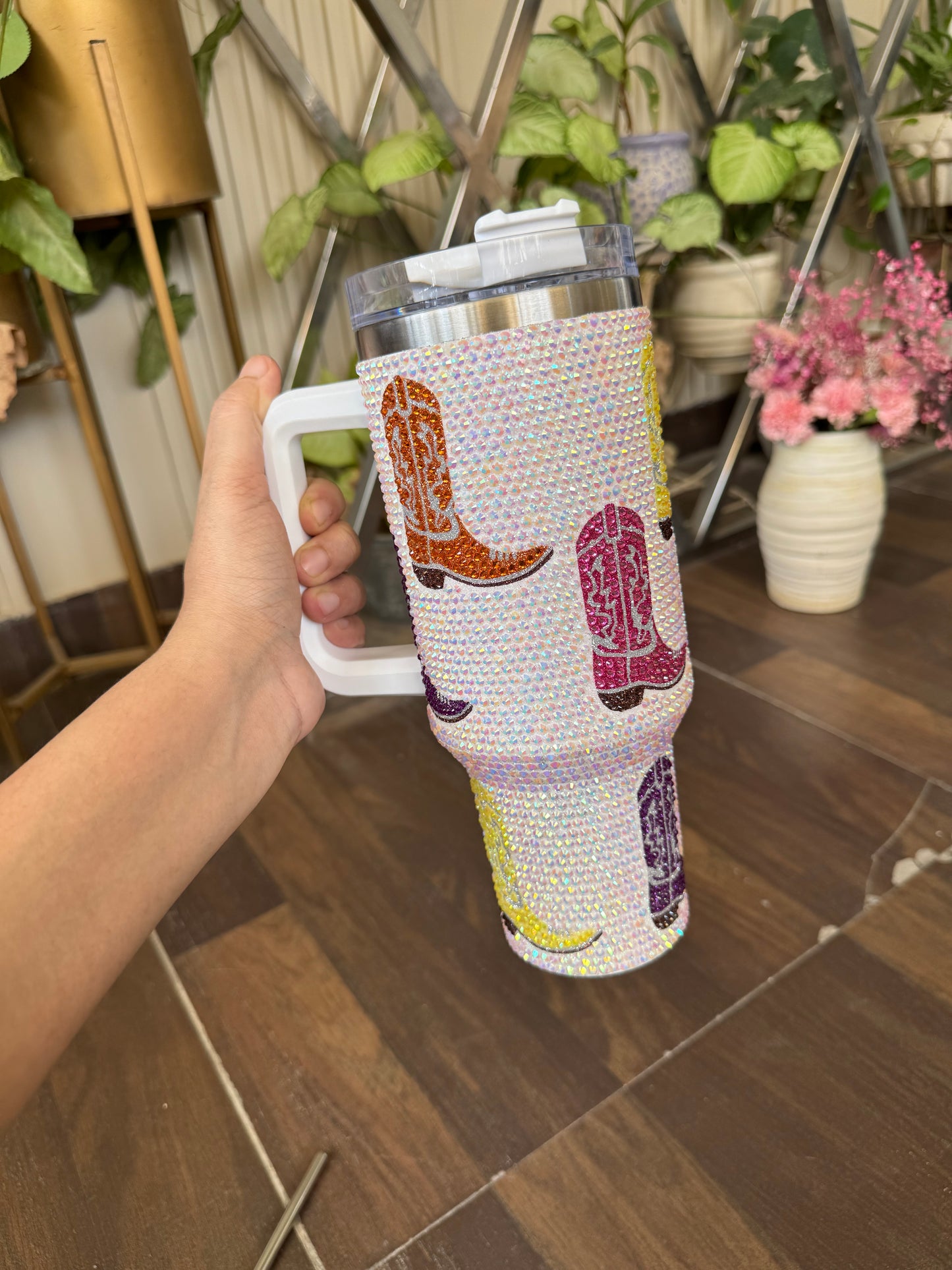 Aesthetic Rhinestones Studded Tumbler