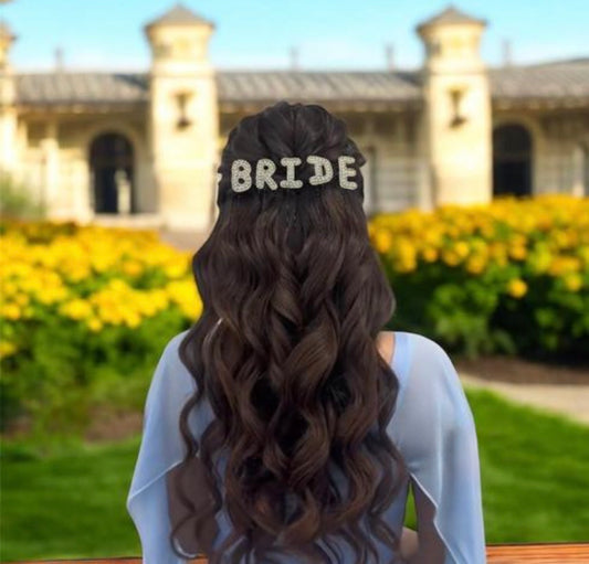 Exclusive “BRIDE” Rhinestones Pearls Hairclip