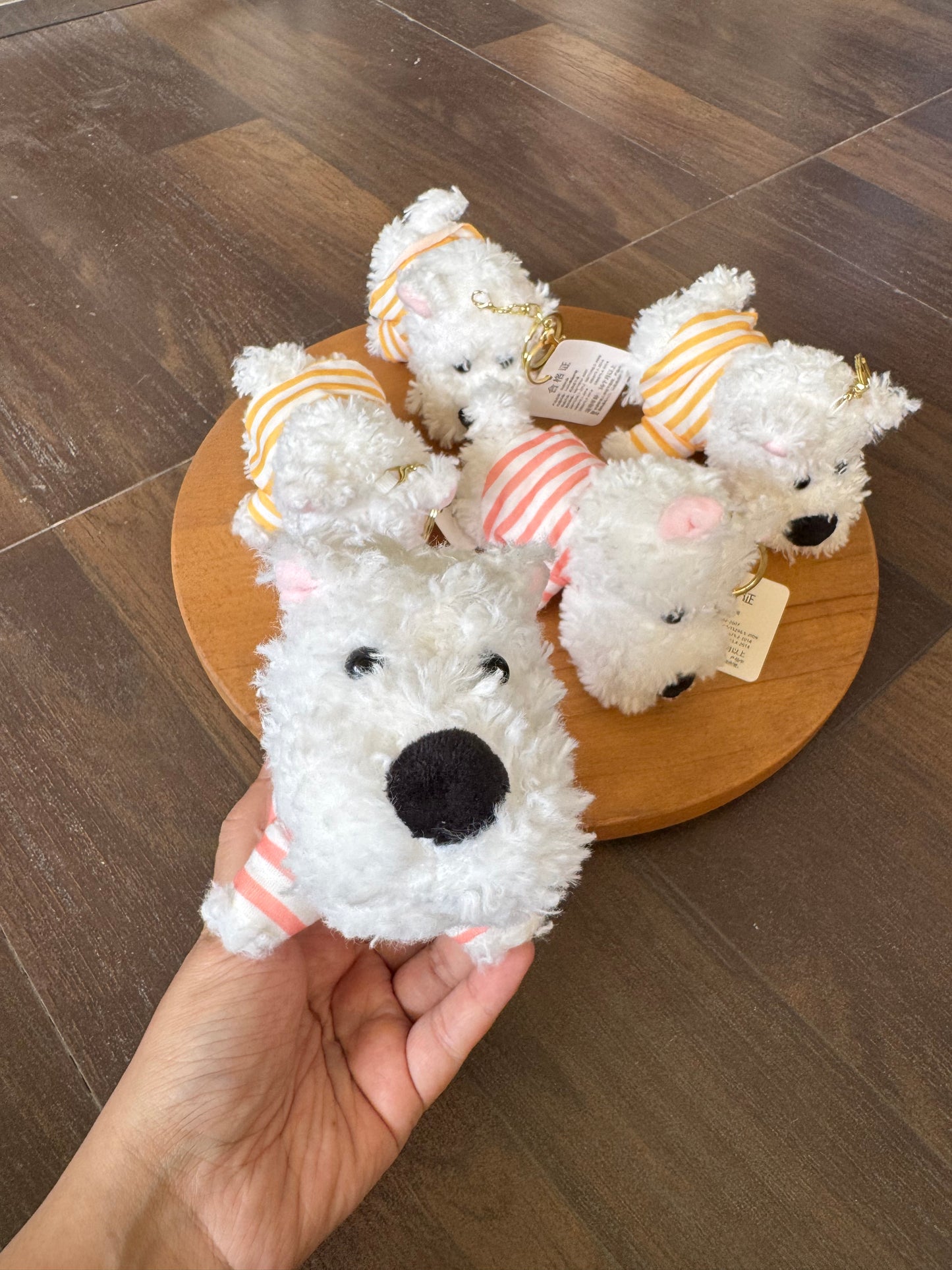 Cute White Scottish Terrier Dog Keychain/Bag Charm