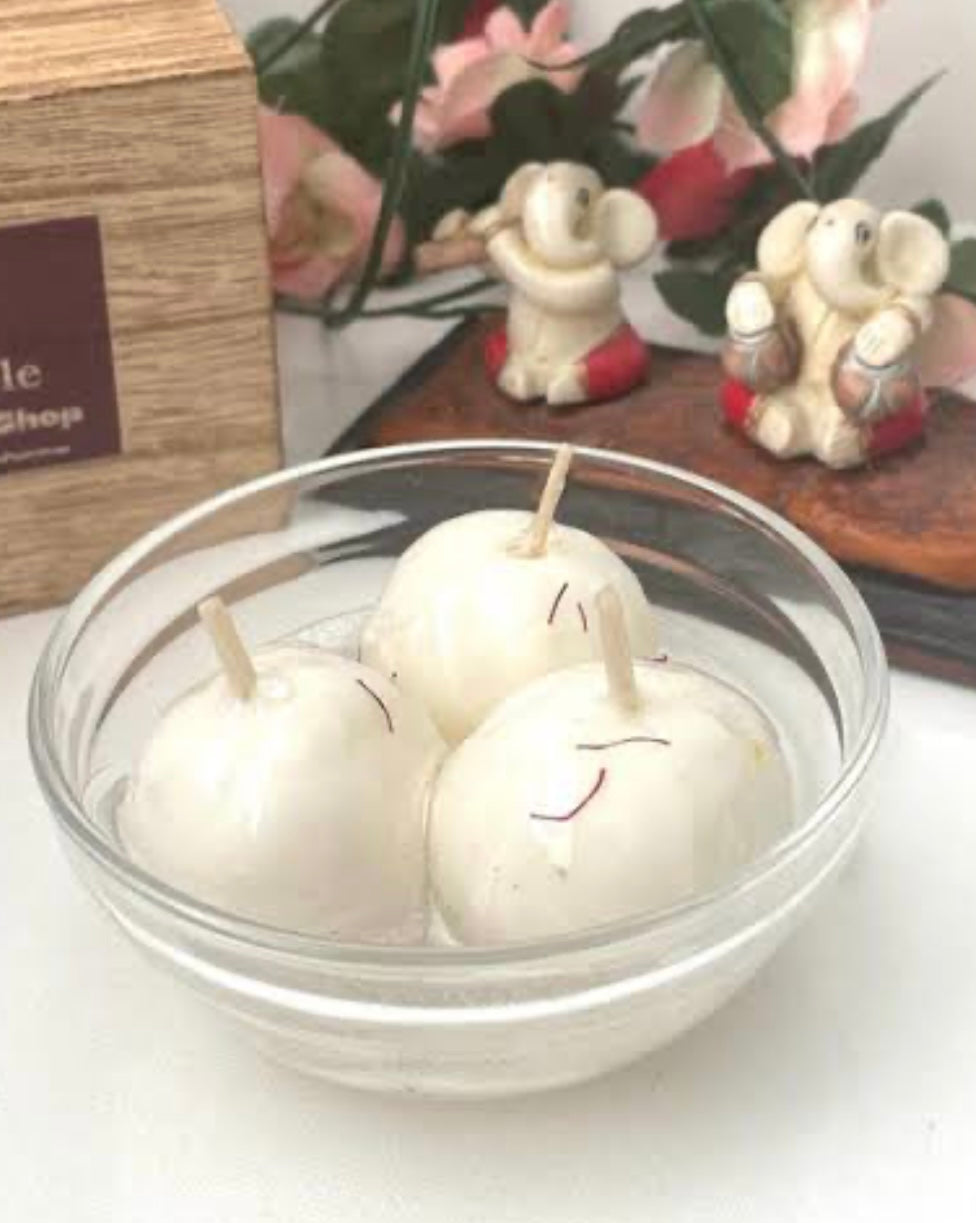 Rasgulla Shape Diwali Candles