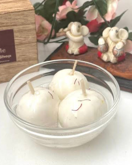 Rasgulla Shape Diwali Candles