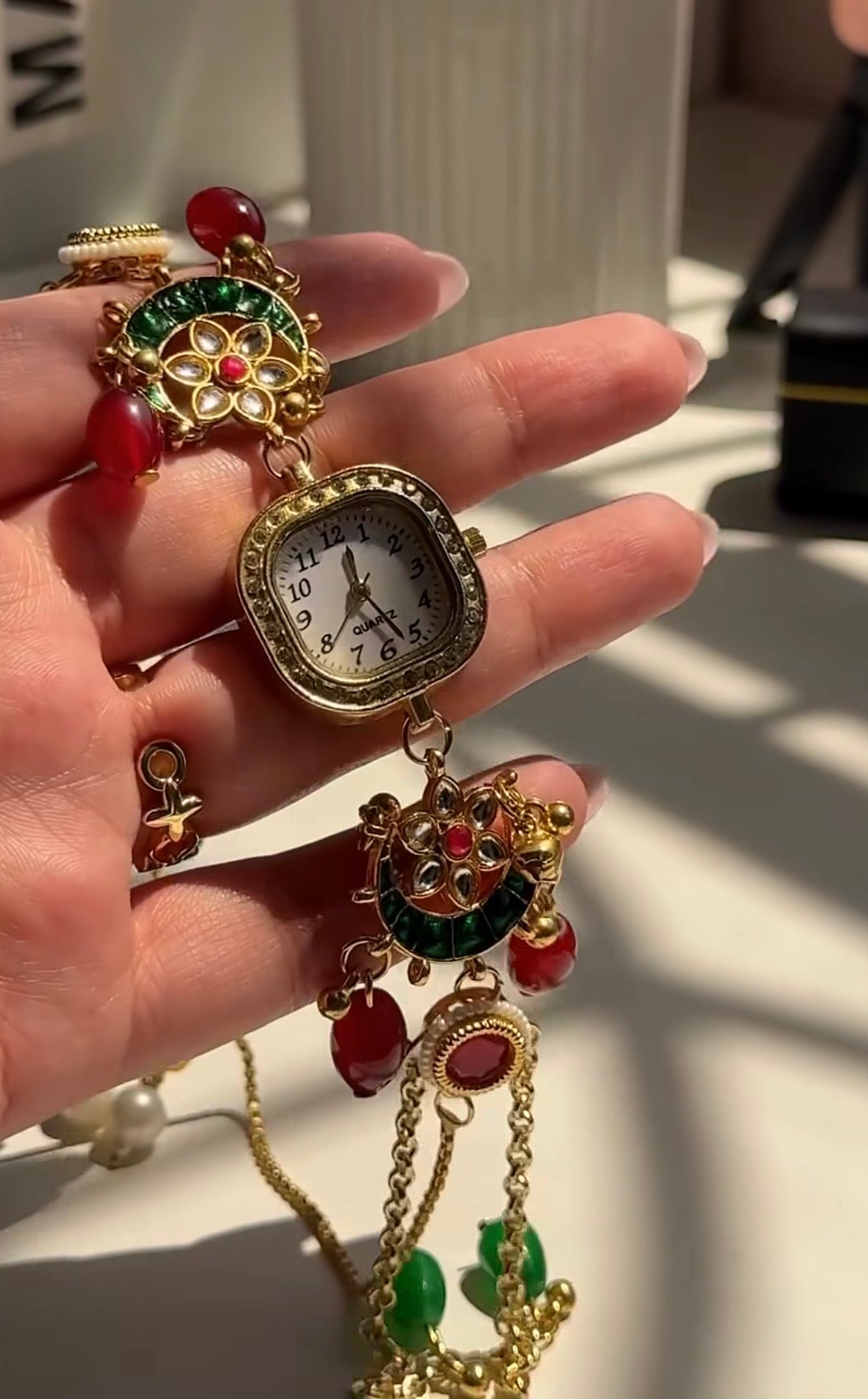 Trending Viral Kundan Ghungroo Kashmiri Watch/Bracelet