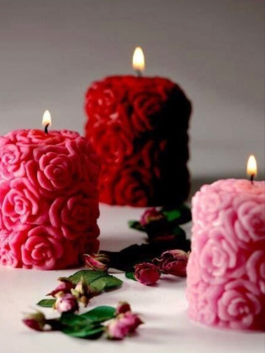 Rose Pillar Candle