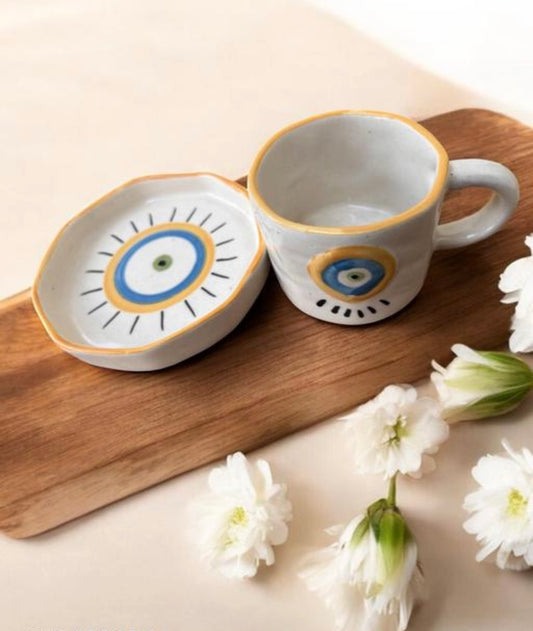 Exclusive Evil Eye Mug & Saucer Set