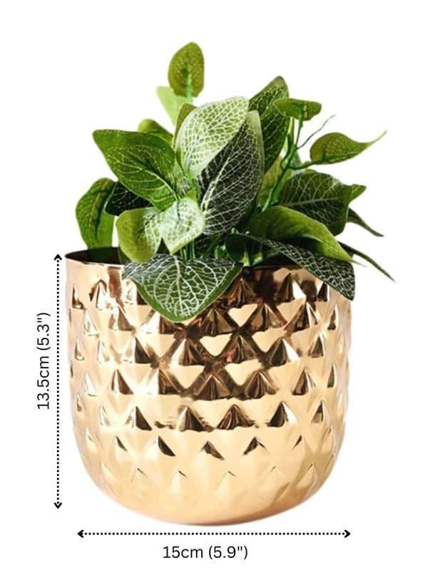 Decorative Pineapple Texture Gold Indoor Planter