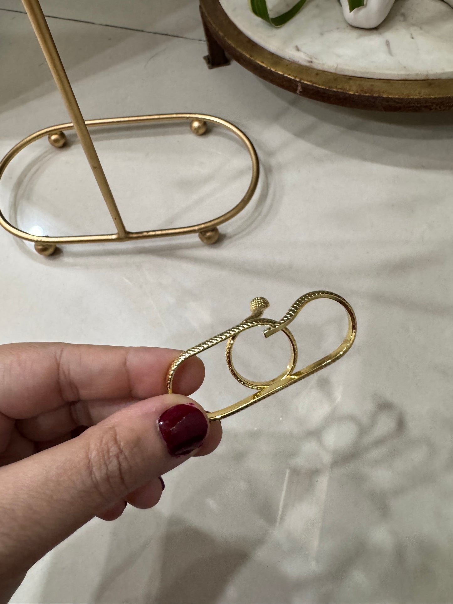 Statement 3 Fingers Snake Ring