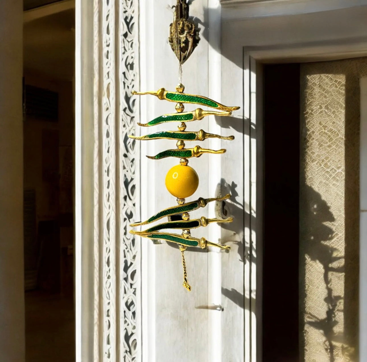 Exclusive Nimbu Mirchi Metal Hanging for Door/Car/Home